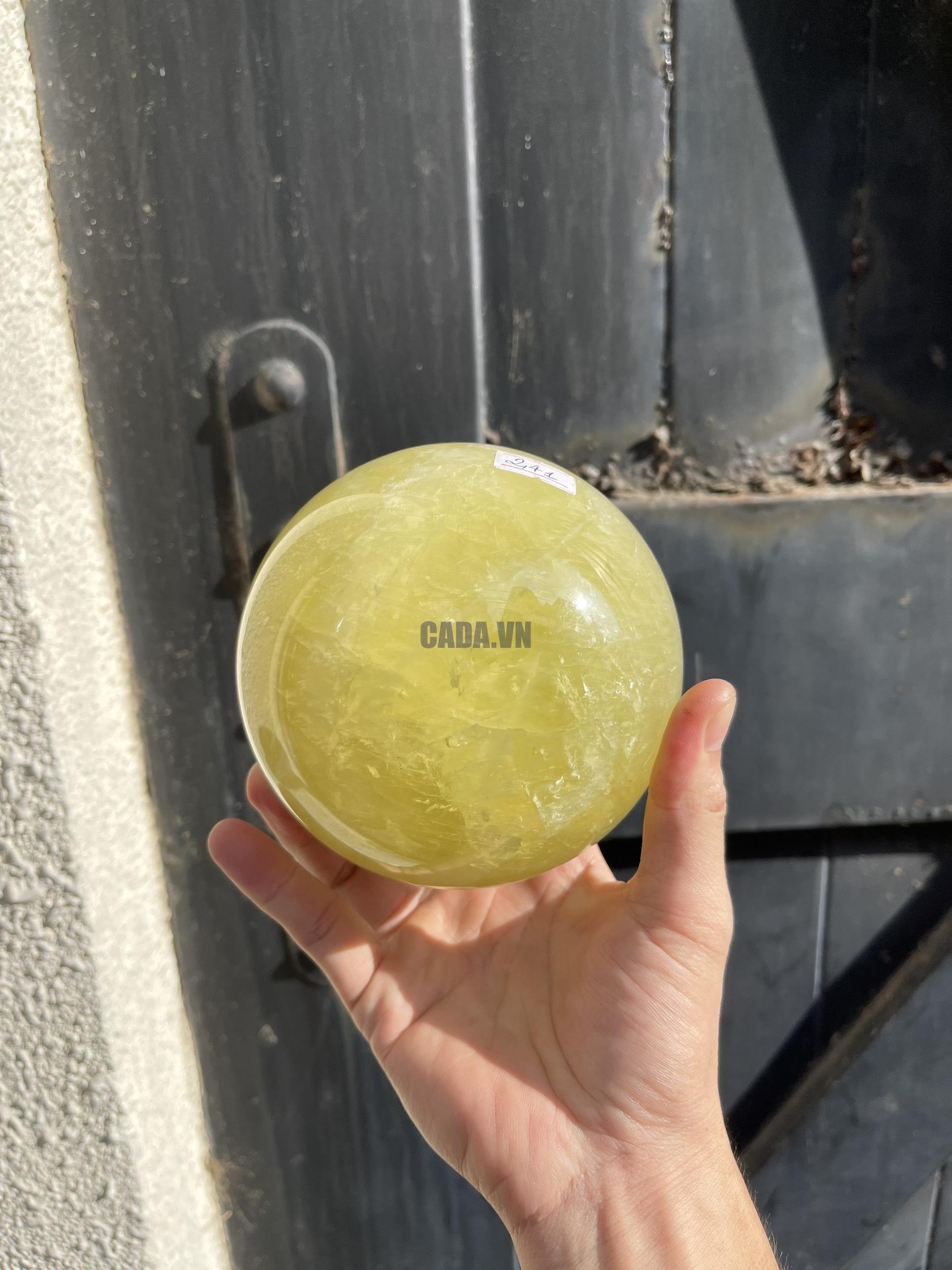 Bi cầu Thạch Anh Vàng – Citrine Sphere (BV47), KL: 2.41KG