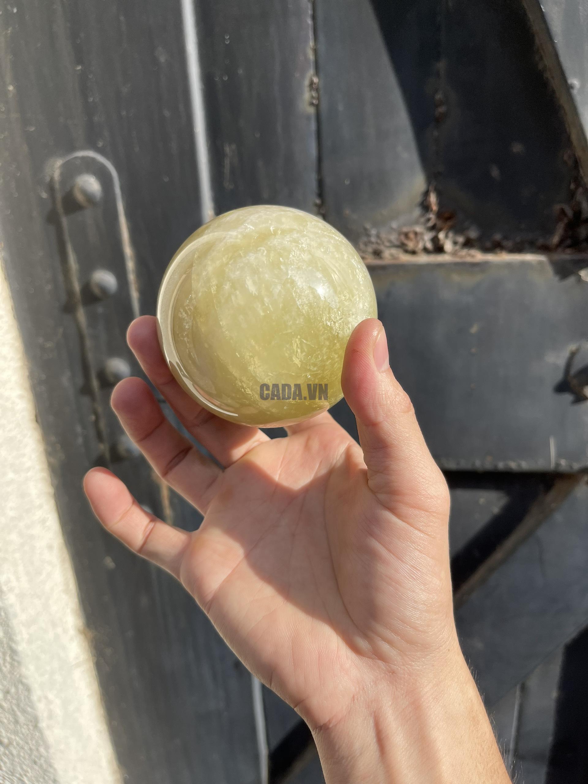 Bi cầu Thạch Anh Vàng – Citrine Sphere (BV48), KL: 0.72KG