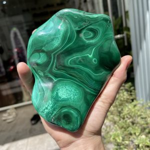 ĐÁ LÔNG CÔNG – ĐÁ KHỔNG TƯỚC – MALACHITE (LC3), KT: 18×12 CM; KL: 1.48KG