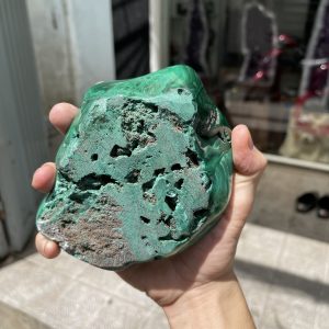 ĐÁ LÔNG CÔNG – ĐÁ KHỔNG TƯỚC – MALACHITE (LC3), KT: 18×12 CM; KL: 1.48KG