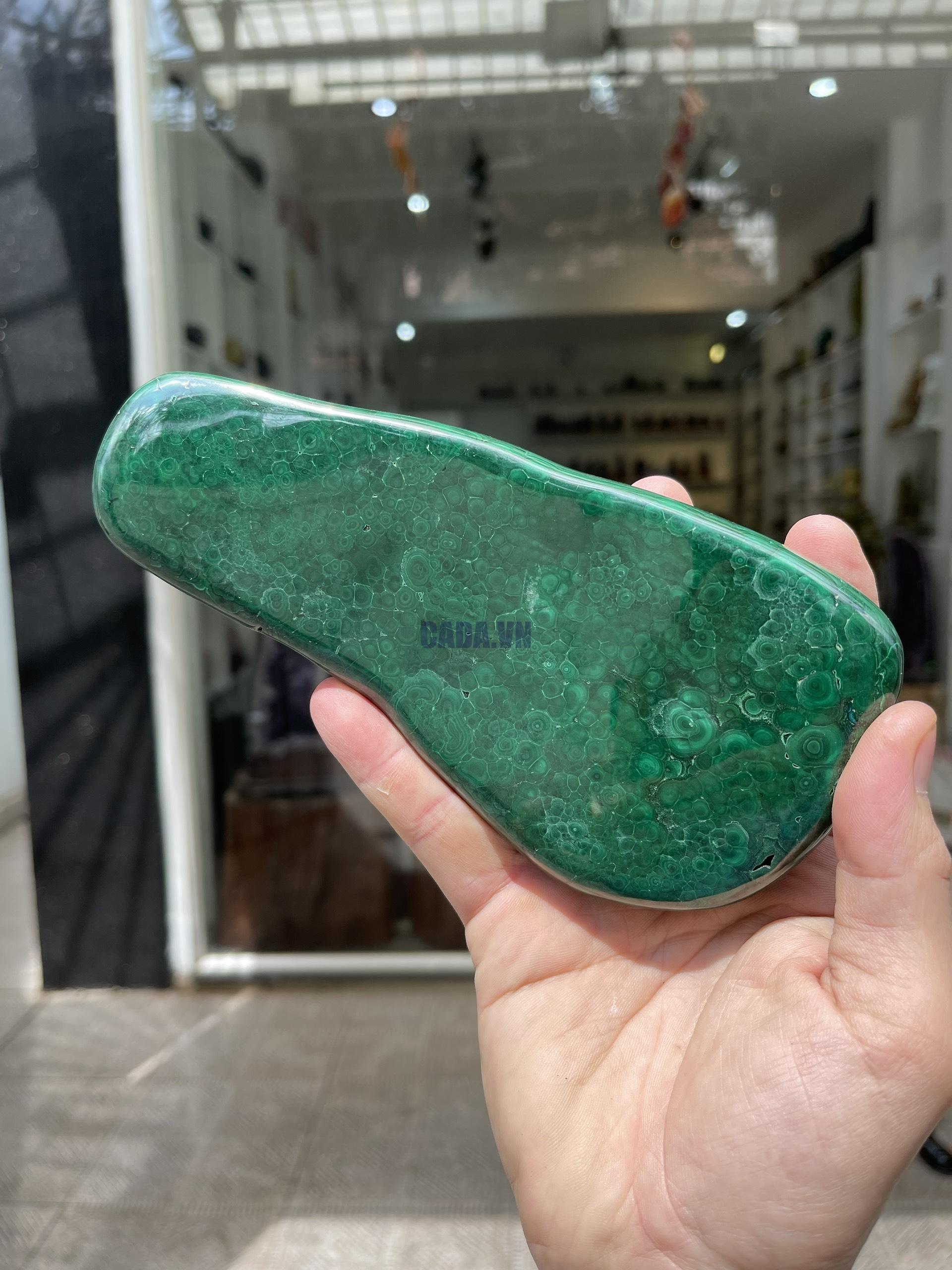 ĐÁ LÔNG CÔNG – ĐÁ KHỔNG TƯỚC – MALACHITE (LC4), KT: 21×9 CM; KL: 1.16KG