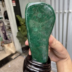 ĐÁ LÔNG CÔNG – ĐÁ KHỔNG TƯỚC – MALACHITE (LC4), KT: 21×9 CM; KL: 1.16KG