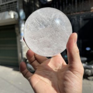 Bi cầu Thạch Anh Trắng – Clear Quartz Sphere (TAT18), KL: 1.016 KG