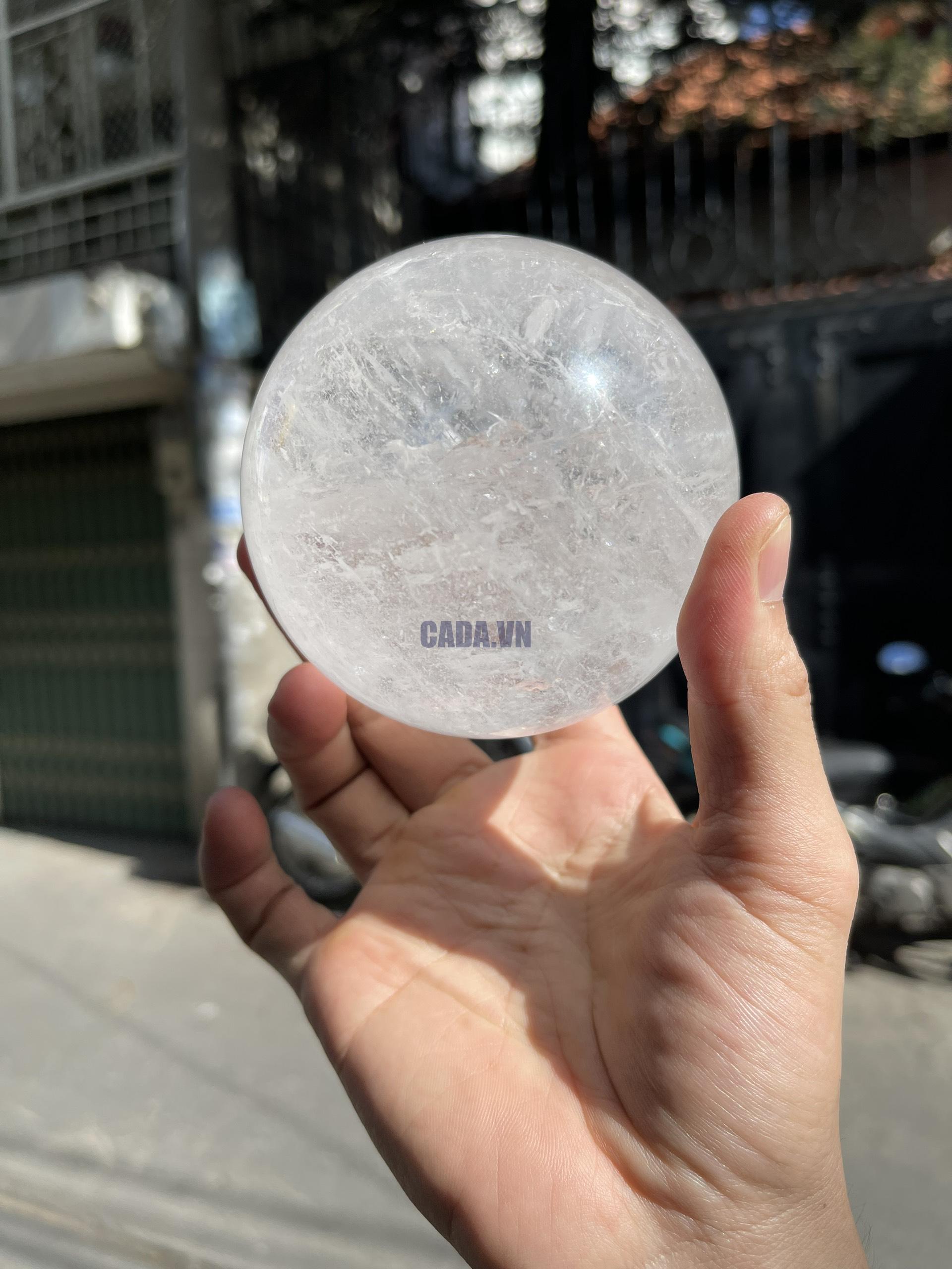 Bi cầu Thạch Anh Trắng – Clear Quartz Sphere (TAT18), KL: 1.016 KG