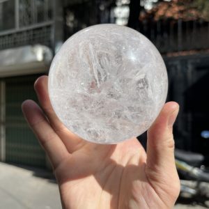 Bi cầu Thạch Anh Trắng – Clear Quartz Sphere (TAT18), KL: 1.016 KG