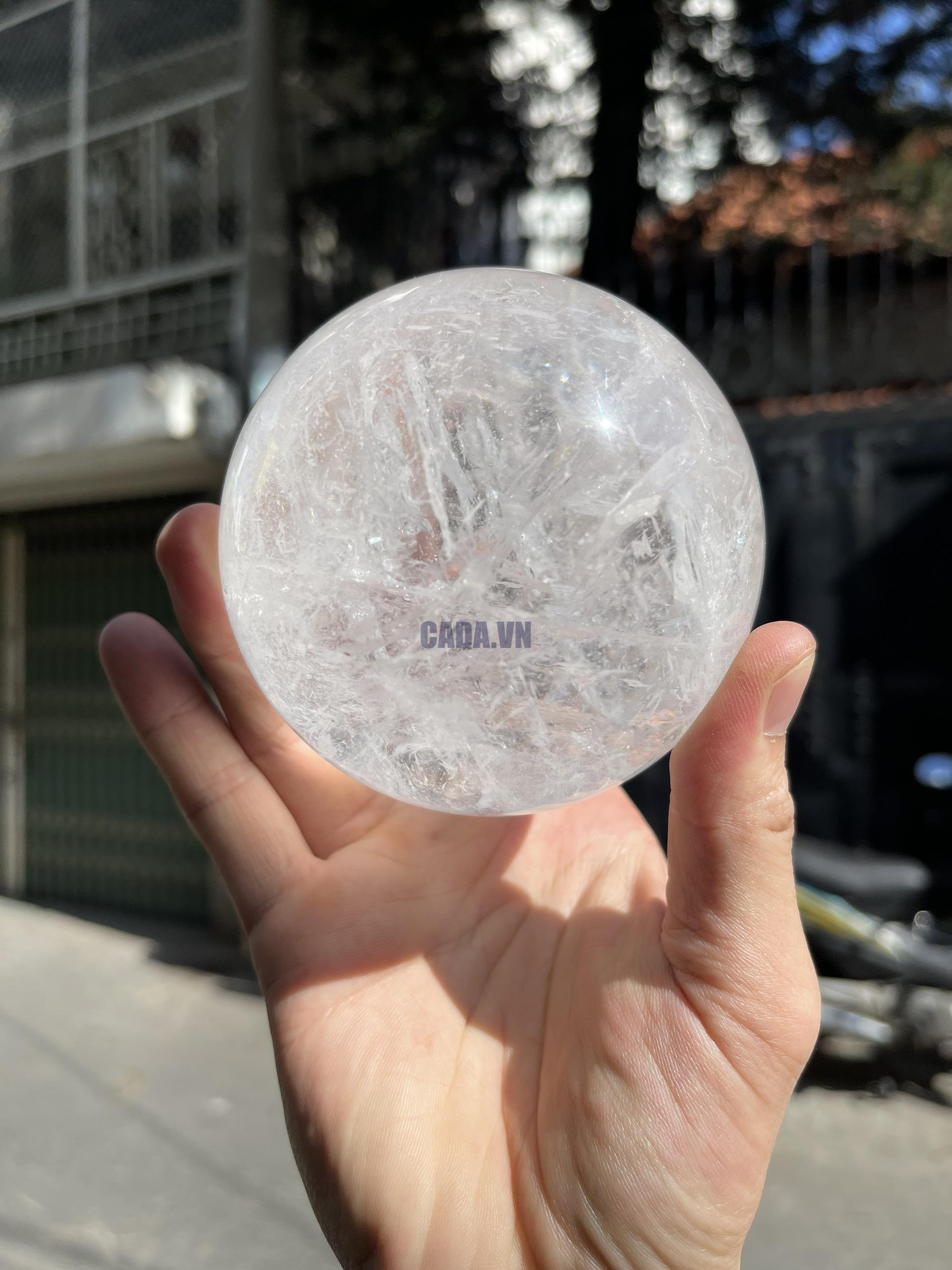 Bi cầu Thạch Anh Trắng – Clear Quartz Sphere (TAT18), KL: 1.016 KG