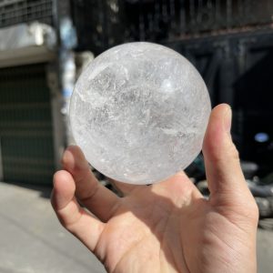 Bi cầu Thạch Anh Trắng – Clear Quartz Sphere (TAT18), KL: 1.016 KG
