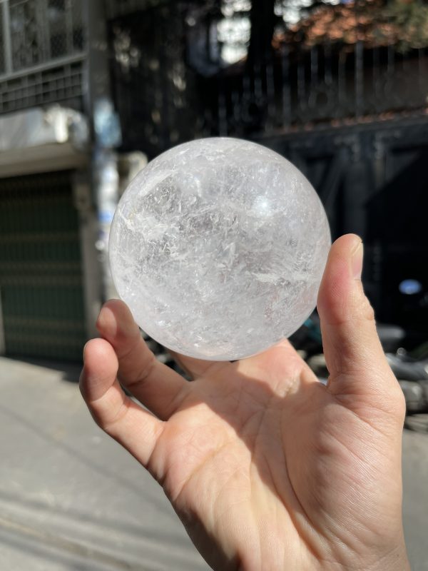 Bi cầu Thạch Anh Trắng – Clear Quartz Sphere (TAT18), KL: 1.016 KG