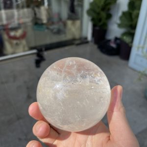 Bi cầu Thạch Anh Trắng – Clear Quartz Sphere (TAT19), KL: 0.846 KG