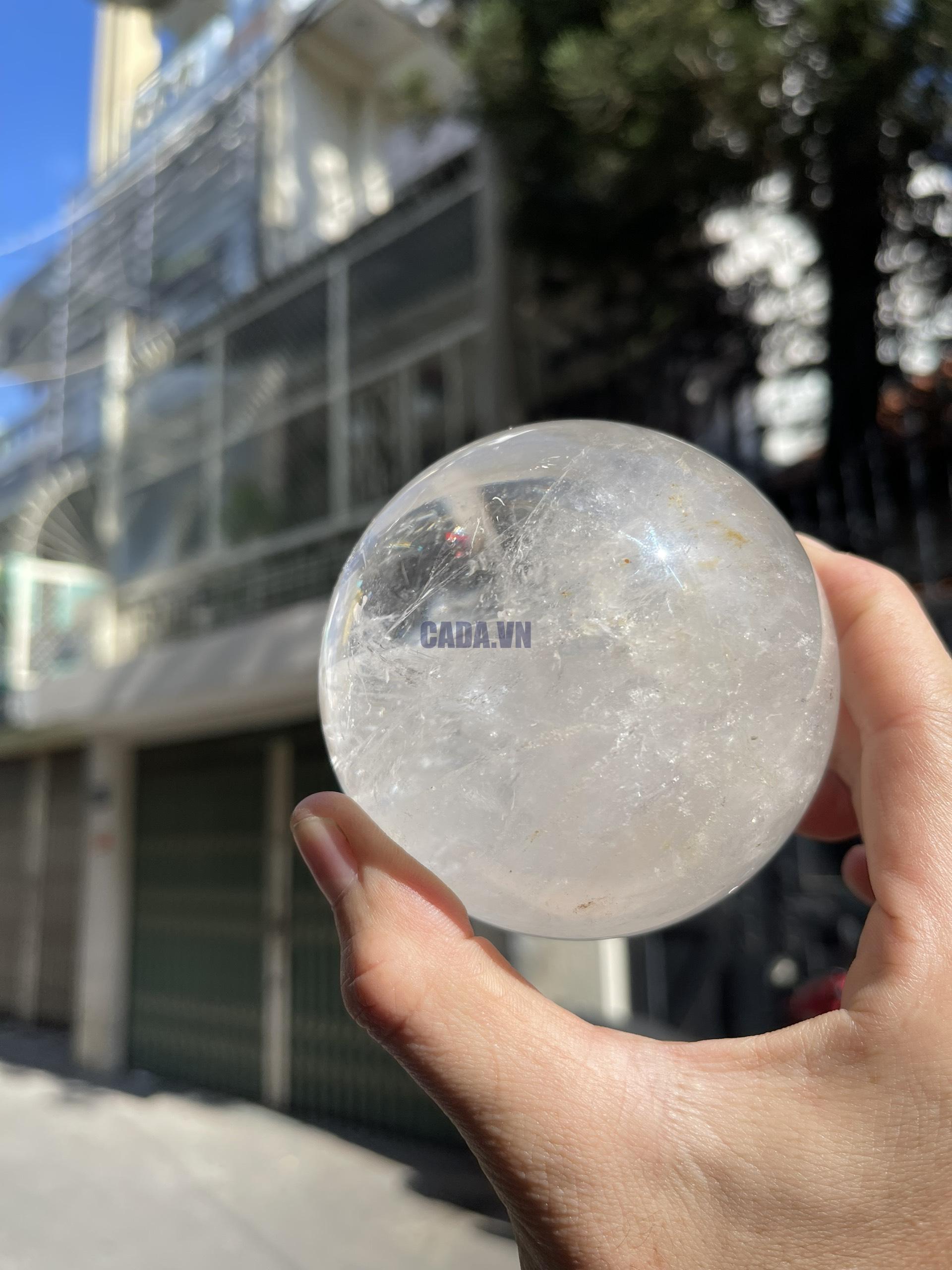 Bi cầu Thạch Anh Trắng – Clear Quartz Sphere (TAT19), KL: 0.846 KG