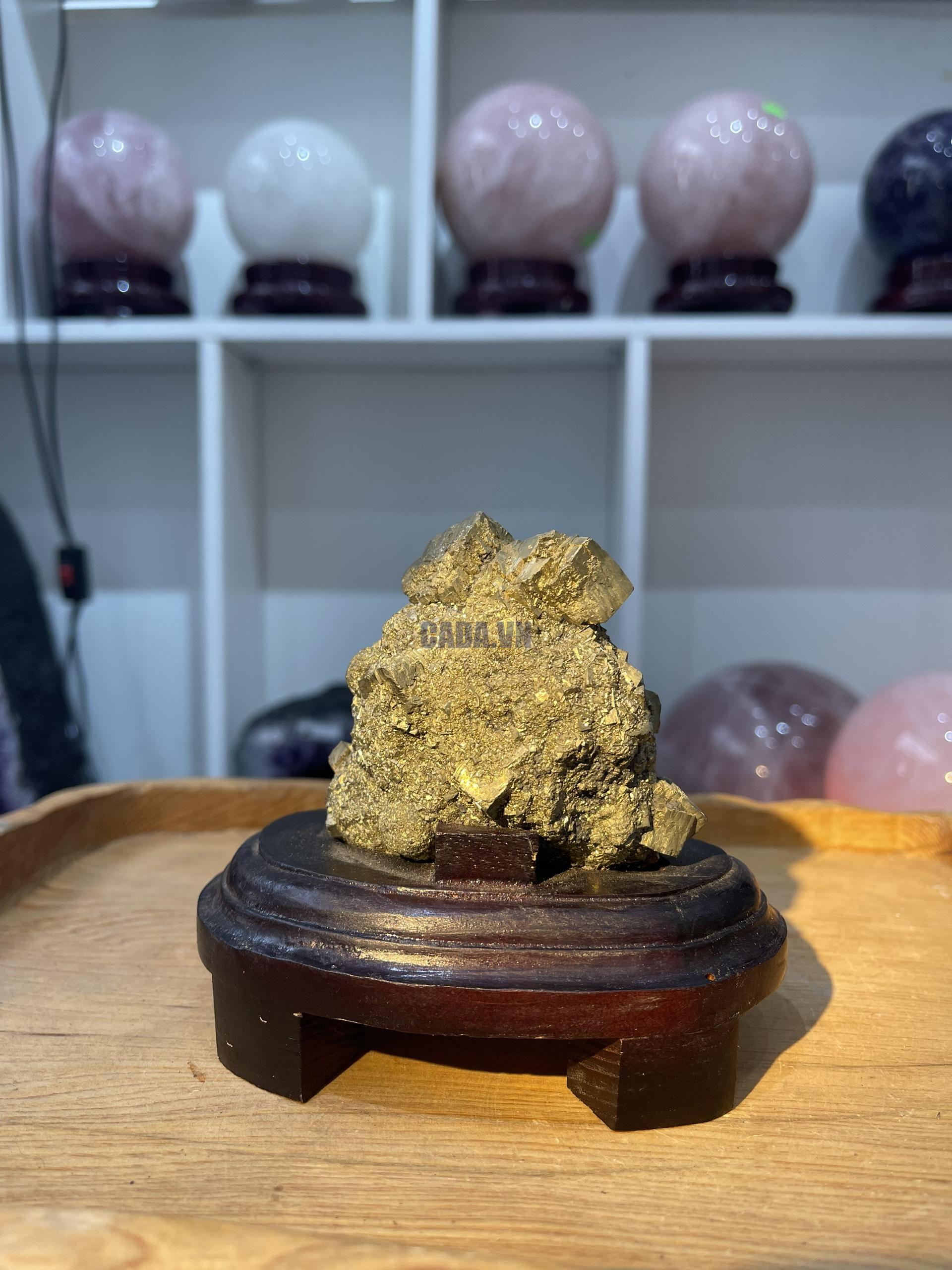 ĐÁ VÀNG GĂM – Pyrite, KT: C12xN8.5 CM (VG40)