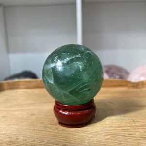 Bi cầu Fluorite Xanh - Green Fluorite Sphere (BX36), ĐK: 6 CM, KL: 0.37 KG