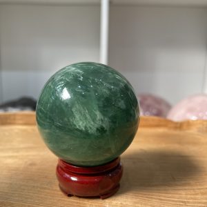 Bi cầu Fluorite Xanh - Green Fluorite Sphere (BX38), ĐK: 6.45 CM, KL: 0.445 KG