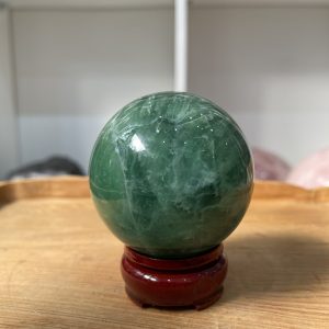 Bi cầu Fluorite Xanh - Green Fluorite Sphere (BX38), ĐK: 6.45 CM, KL: 0.445 KG