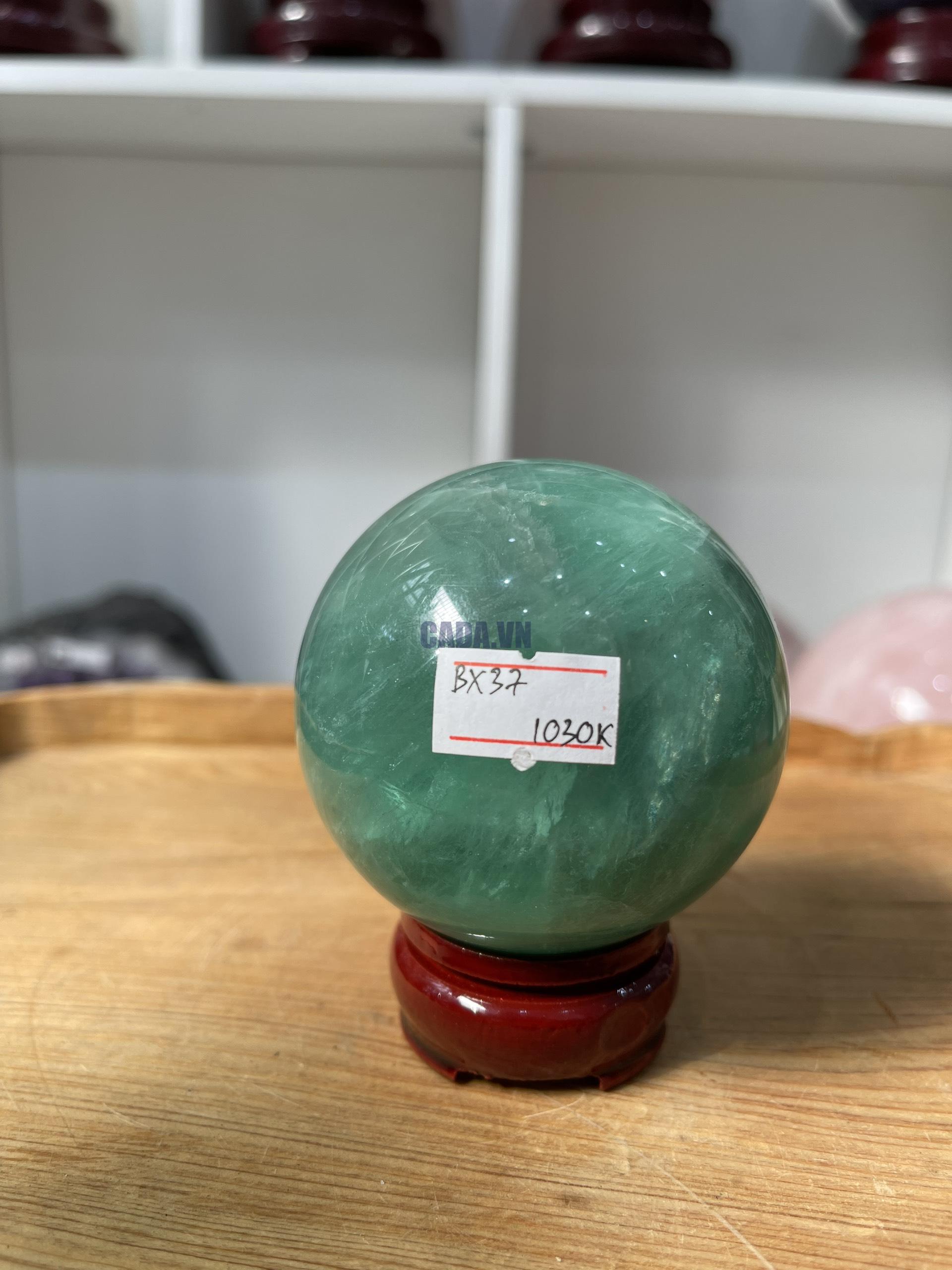 Bi cầu Fluorite Xanh - Green Fluorite Sphere (BX37), ĐK: 7 CM, KL: 0.575 KG