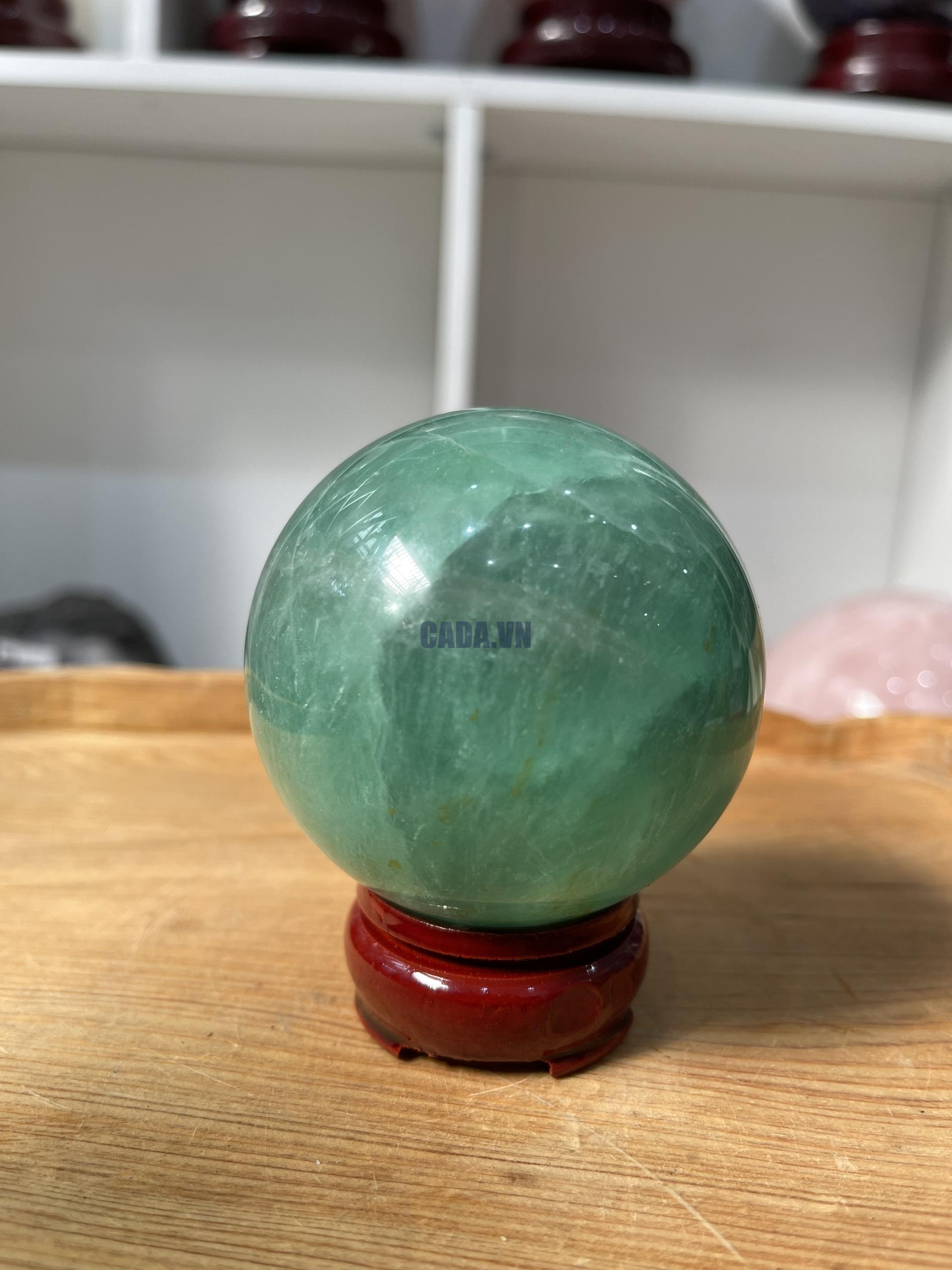 Bi cầu Fluorite Xanh - Green Fluorite Sphere (BX37), ĐK: 7 CM, KL: 0.575 KG