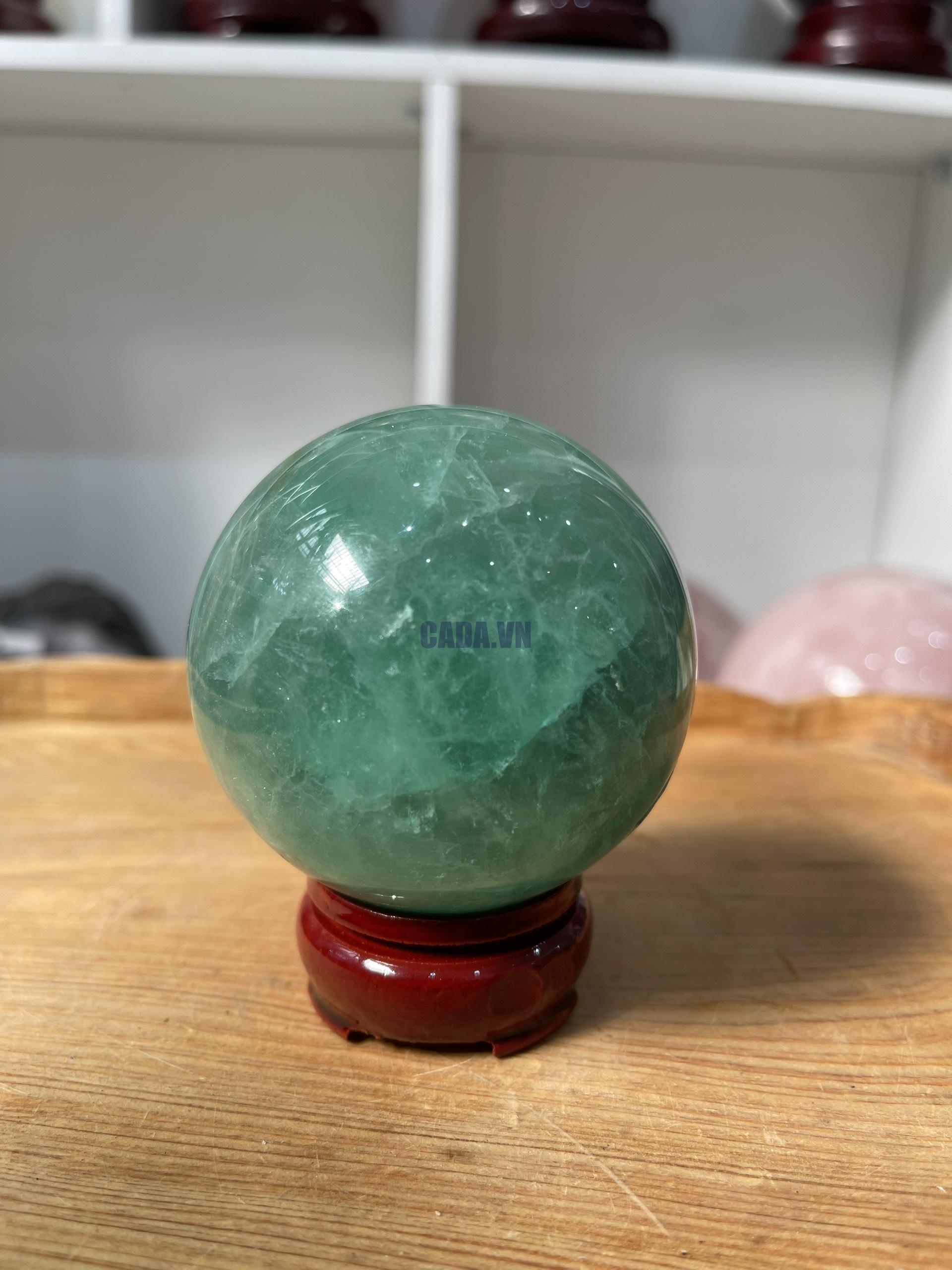 Bi cầu Fluorite Xanh - Green Fluorite Sphere (BX37), ĐK: 7 CM, KL: 0.575 KG