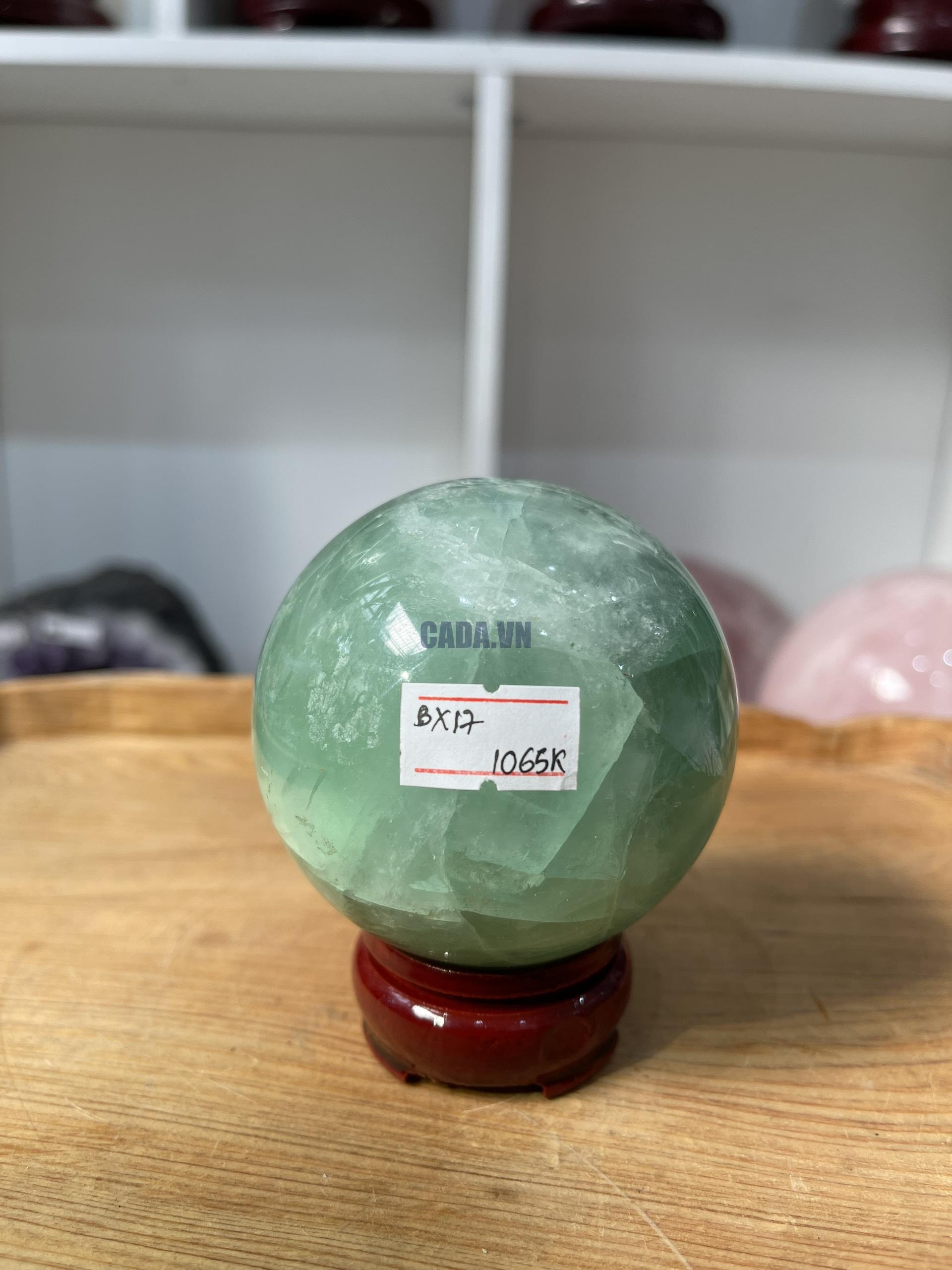 Bi cầu Fluorite Xanh - Green Fluorite Sphere (BX17), ĐK: 7 CM, KL: 0.59 KG