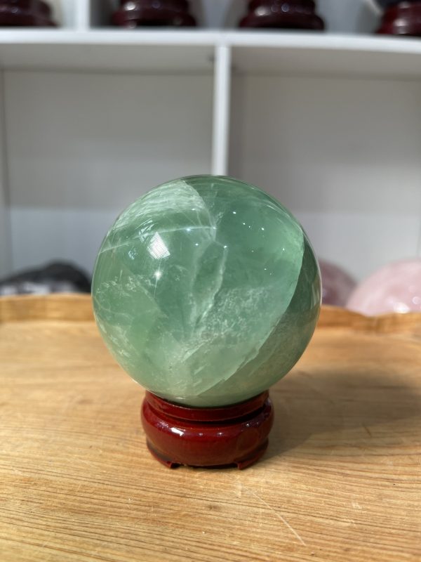 Bi cầu Fluorite Xanh - Green Fluorite Sphere (BX17), ĐK: 7 CM, KL: 0.59 KG