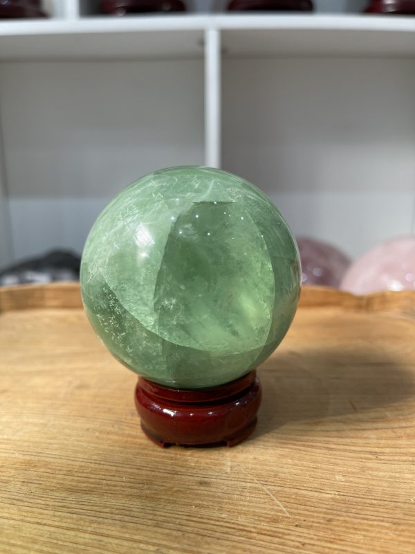 Bi cầu Fluorite Xanh - Green Fluorite Sphere (BX17), ĐK: 7 CM, KL: 0.59 KG