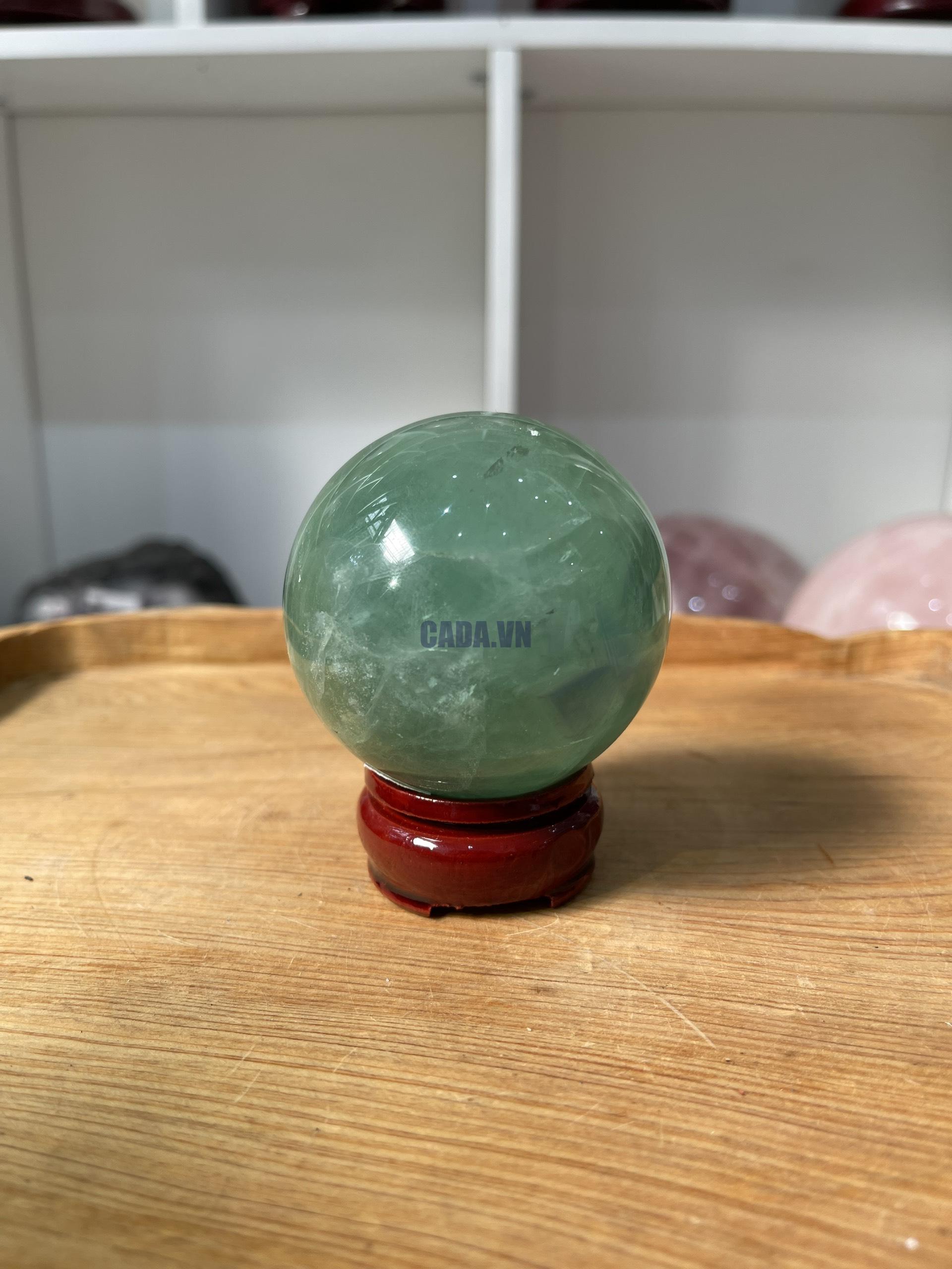 Bi cầu Fluorite Xanh - Green Fluorite Sphere (BX34), ĐK: 6.5 CM, KL: 0.465 KG