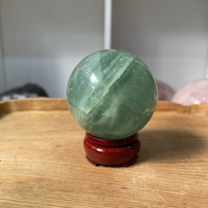 Bi cầu Fluorite Xanh - Green Fluorite Sphere (BX34), ĐK: 6.5 CM, KL: 0.465 KG