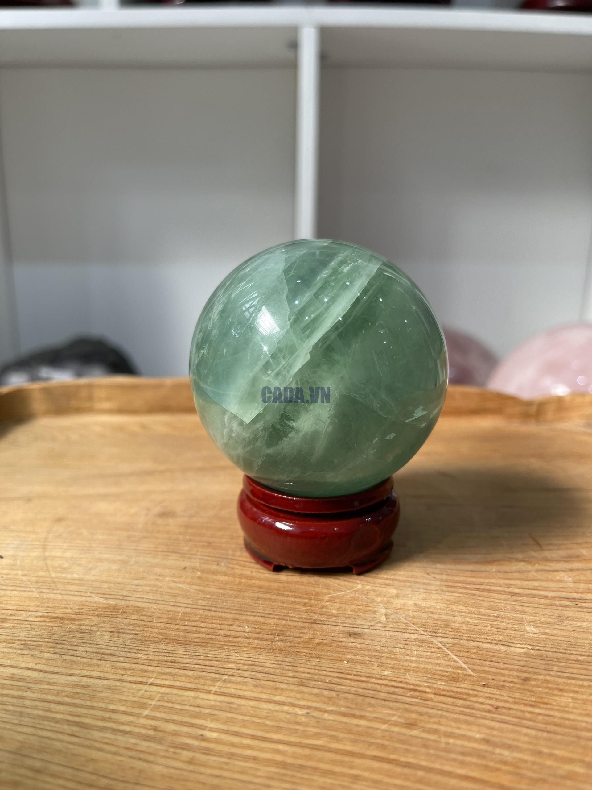 Bi cầu Fluorite Xanh - Green Fluorite Sphere (BX34), ĐK: 6.5 CM, KL: 0.465 KG