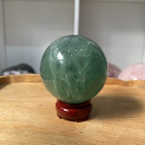 Bi cầu Fluorite Xanh - Green Fluorite Sphere (BX41), ĐK: 7.55 CM, KL: 0.742 KG