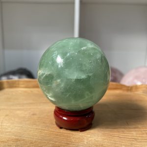 Bi cầu phong thủy Fluorite Xanh - Green Fluorite Sphere (BX26), ĐK: 7.4 CM, KL: 0,662 KG