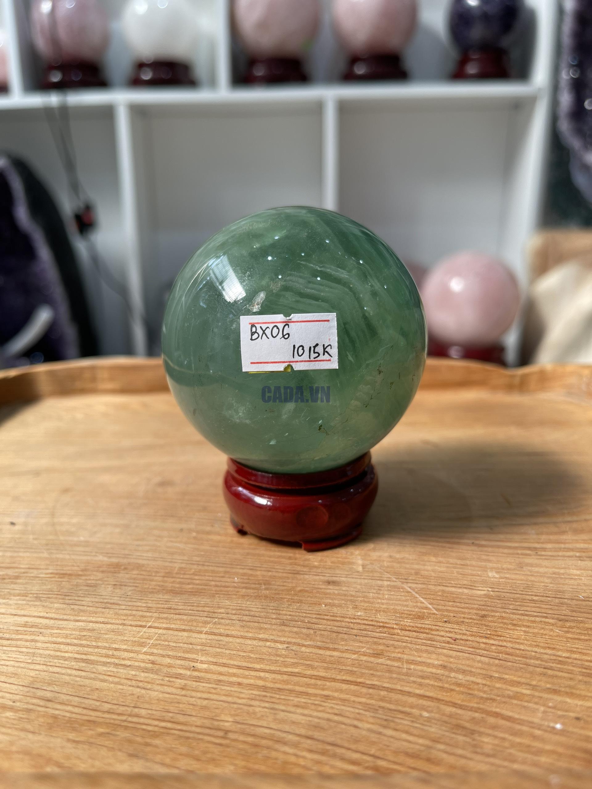 Bi cầu Fluorite Xanh - Green Fluorite Sphere (BX06), ĐK: 7 CM, KL: 0.565 KG