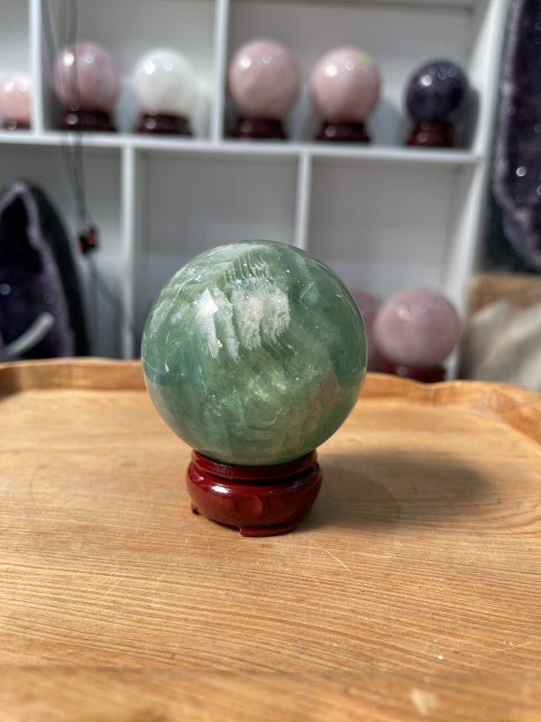 Bi cầu Fluorite Xanh - Green Fluorite Sphere (BX06), ĐK: 7 CM, KL: 0.565 KG