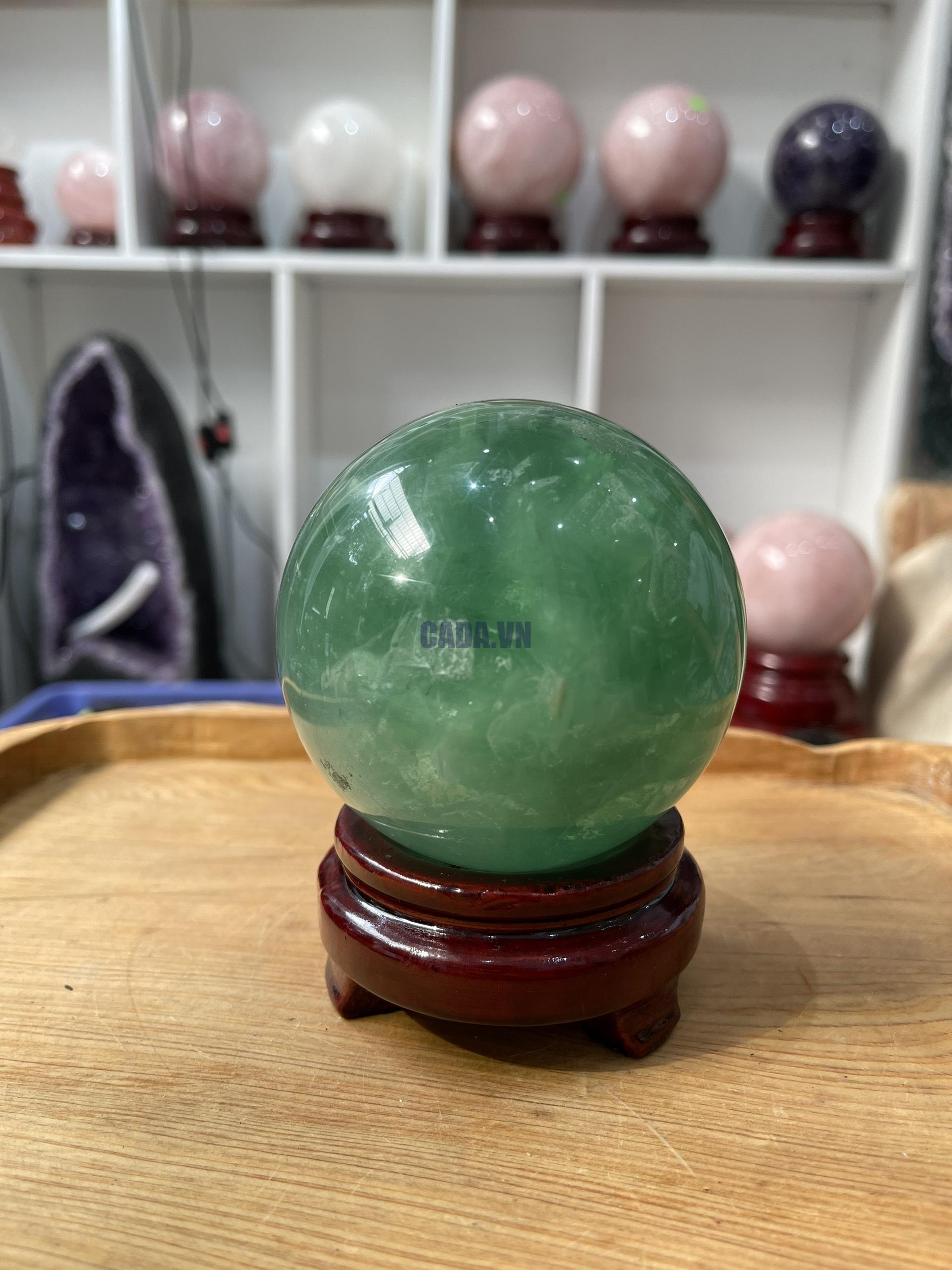 Bi cầu Fluorite Xanh - Green Fluorite Sphere (BX33), ĐK: 8.7 CM, KL: 1.09 KG