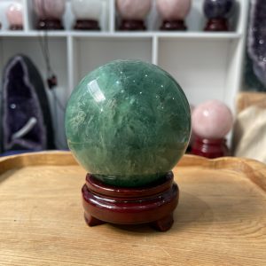 Bi cầu Fluorite Xanh - Green Fluorite Sphere (BX44), ĐK: 9.5 CM, KL: 1.328 KG
