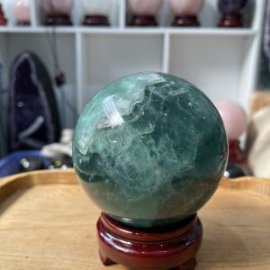 Bi cầu Fluorite Xanh - Green Fluorite Sphere (BX42), ĐK: 10.1 CM, KL: 1.756 KG