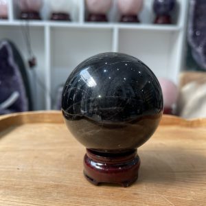Bi cầu Thạch Anh Đen - Black Quartz Sphere (BĐE24), KL: 0.554 KG, ĐK: 7.3 CM