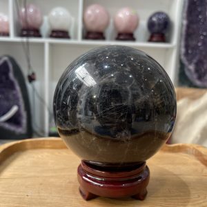 Bi cầu Thạch Anh Đen - Black Quartz Sphere (BĐE32), KL: 2,42 KG