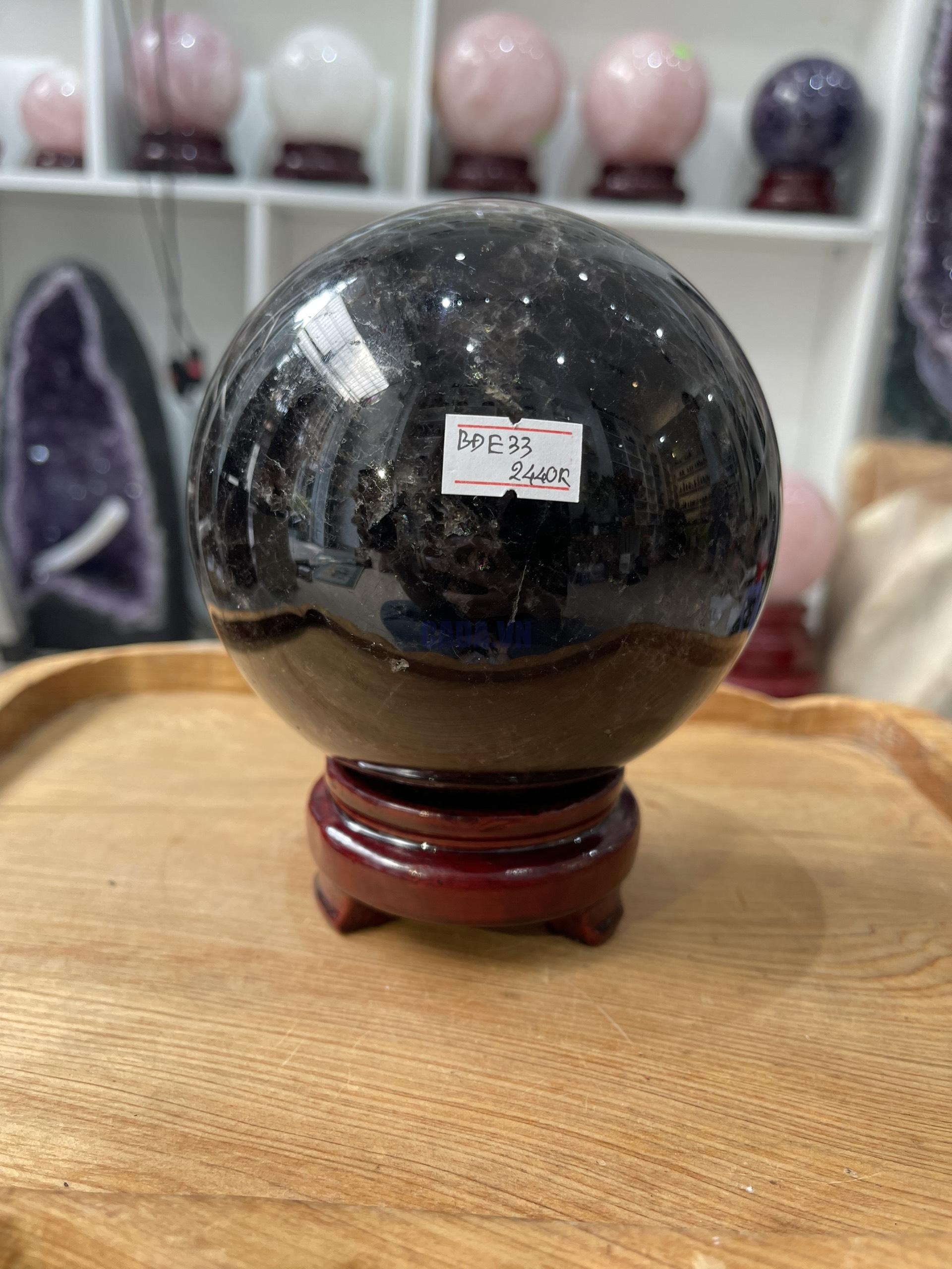 Bi cầu Thạch Anh Đen - Black Quartz Sphere (BĐE33), KL: 2.436 KG