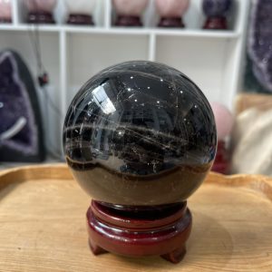 Bi cầu Thạch Anh Đen - Black Quartz Sphere (BĐE29), KL: 1.446 KG, ĐK: 10.35 CM