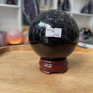Bi cầu Thạch Anh Đen - Black Quartz Sphere (BĐE36), KL: 0.832 KG, ĐK: 8.4 CM