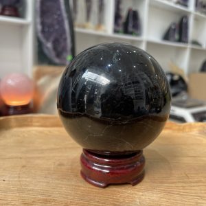 Bi cầu Thạch Anh Đen - Black Quartz Sphere (BĐE36), KL: 0.832 KG, ĐK: 8.4 CM