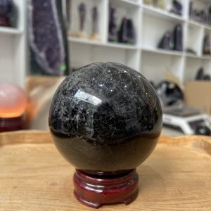 Bi cầu Thạch Anh Đen - Black Quartz Sphere (BĐE36), KL: 0.832 KG, ĐK: 8.4 CM
