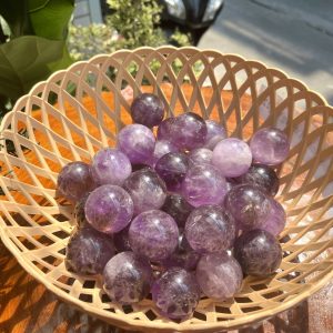 Bi cầu phong thủy Thạch Anh Tím