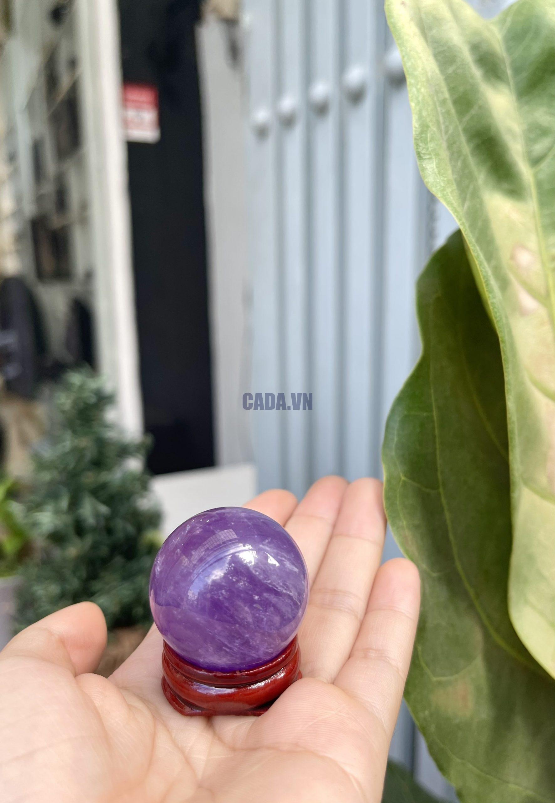 Bi cầu phong thủy Thạch Anh Tím