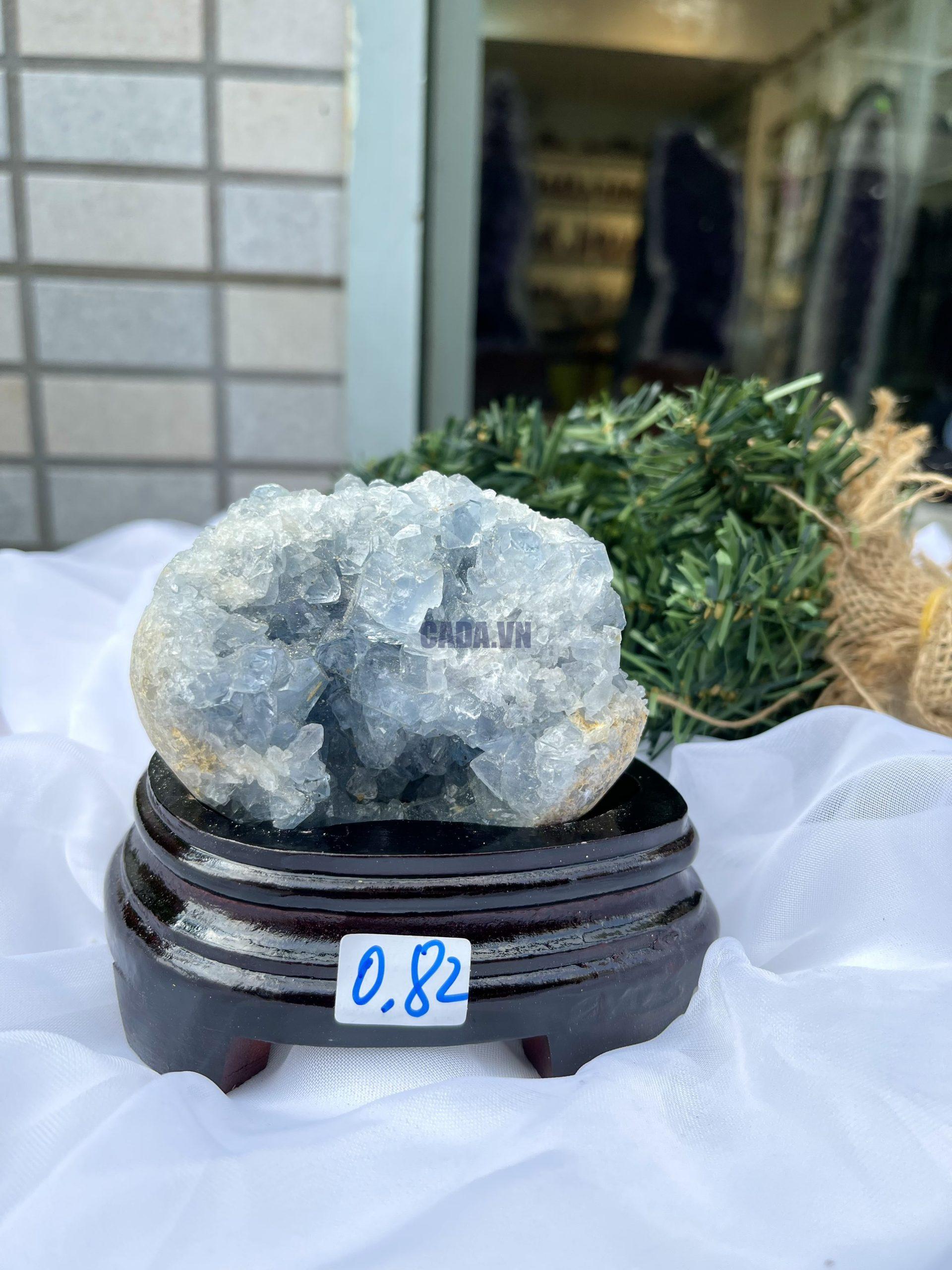 ĐÁ TINH THỂ CELESTINE, KL: 0.82 KG, KT: 10.5×9.2 CM (CLT19)