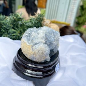 ĐÁ TINH THỂ CELESTINE, KL: 0.82 KG, KT: 10.5×9.2 CM (CLT19)