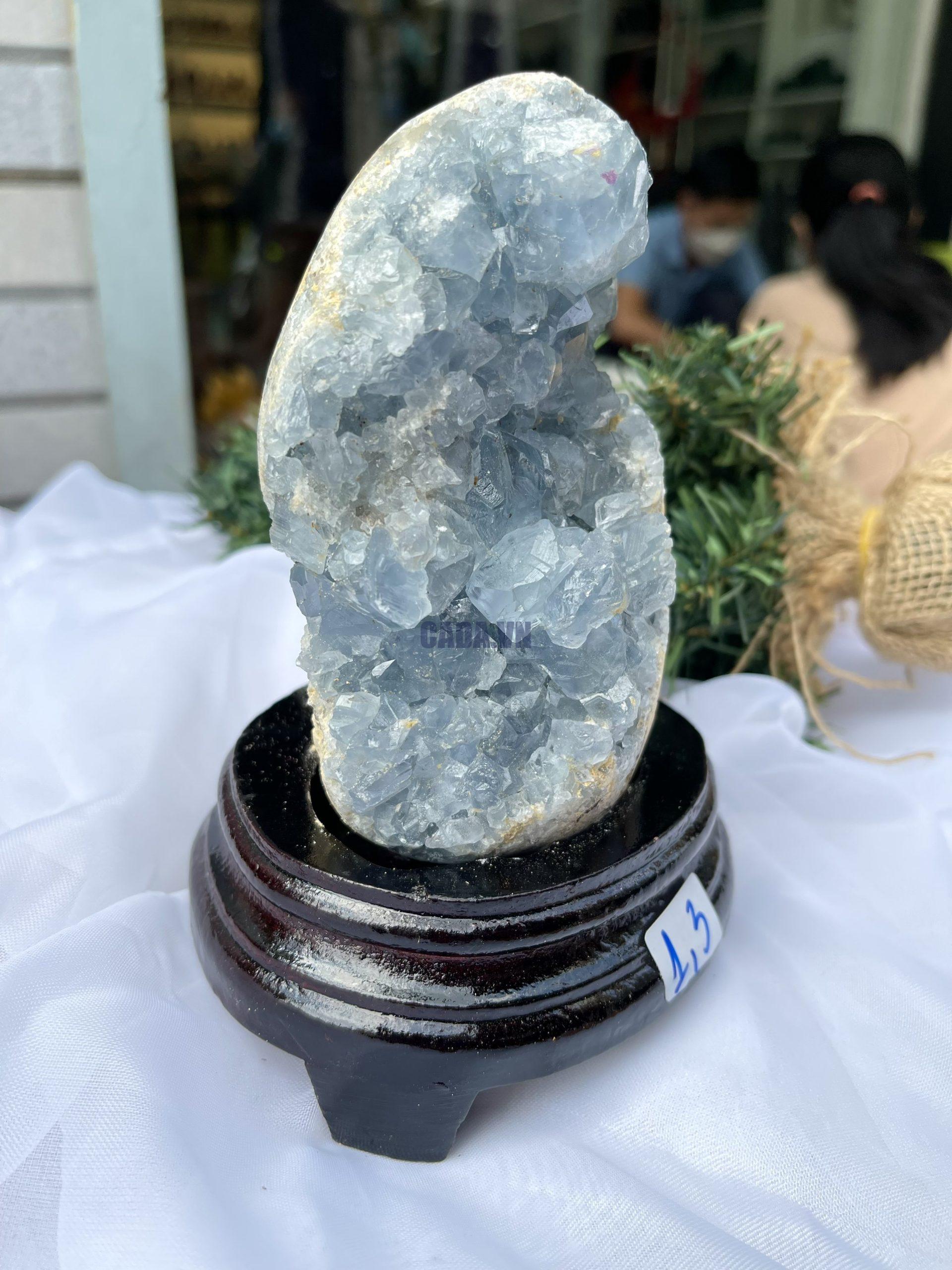 ĐÁ TINH THỂ CELESTINE, KL: 1.3 KG, KT: 16.3×9.5 CM (CLT21)