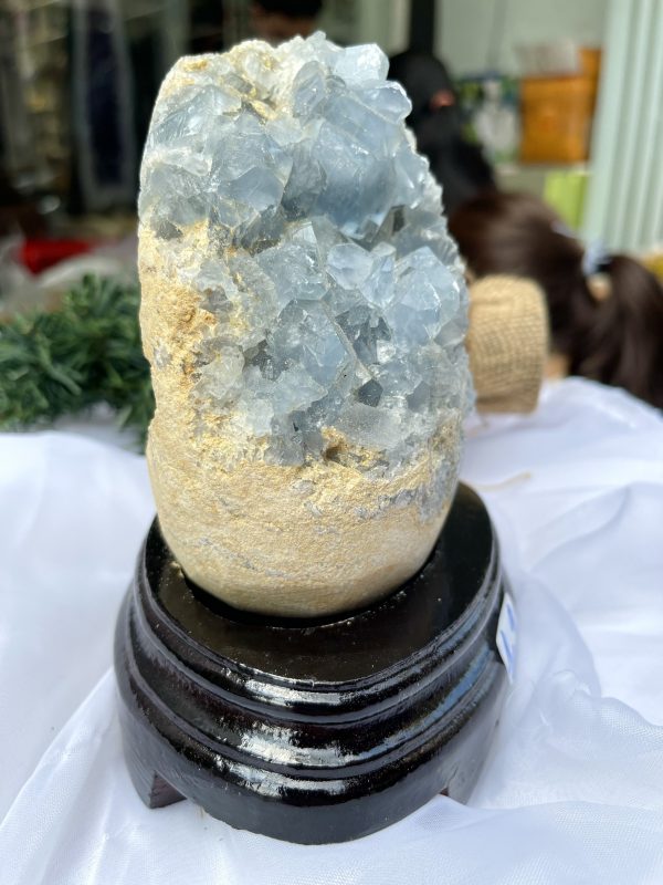 ĐÁ TINH THỂ CELESTINE, KL: 1.9 KG, KT: 14.5×10.3 CM (CLT23)
