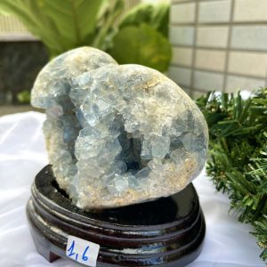 ĐÁ TINH THỂ CELESTINE, KL: 1.6 KG, KT: 14×12.5 CM (CLT27)