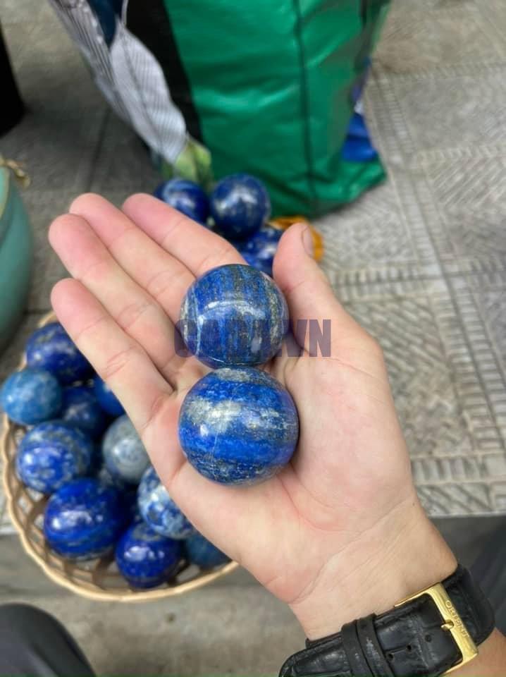 Bi cầu đá Thiên Thanh - Lapis Lazuli Sphere, đk 4-5cm