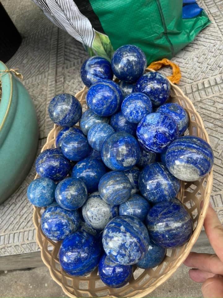 Bi cầu đá Thiên Thanh - Lapis Lazuli Sphere, đk 4-5cm